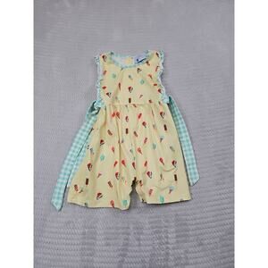 Sweet LaRose Romper Babygirls 2 Ice Pops And Ice Cream Ruffles